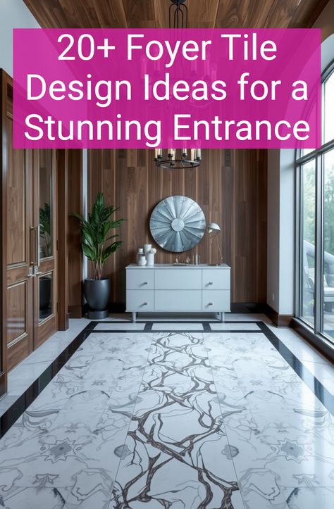 20+ Foyer Tile Design Ideas for a Stunning Entrance Modern Marble Floor Pattern Design, Front Entry Tile, Foyer Tile, Floor Pattern Design, Marble Floor Pattern, Tile Design Ideas, Entryway Design, Foyer Entryway, Unique Textures