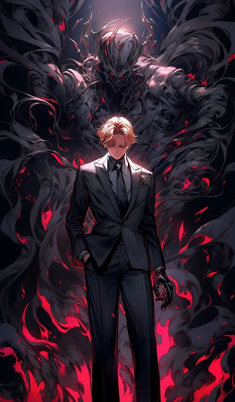 Demon Businessman, Demon In A Suit, Evil Anime Guy, Anime Handsome, Male Reference, Monster 2, Props Concept, Friends Art, Evil Anime