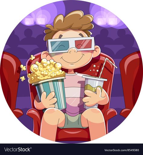 Popcorn Illustration Drawing, Watching Movie Illustration, Popcorn Illustration, Film Vector, Cinema Illustration, Popcorn Stickers, Cinema Popcorn, Drawing Games For Kids, Animated Cartoon Movies