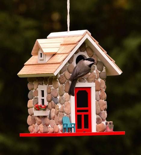 Cottage Birdhouse, Hearth Stone, Handmade Birdhouses, Stone Cottages, Fairytale Cottage, Bird Houses Painted, Decorative Bird Houses, Cedar Shingles, Bird Houses Diy