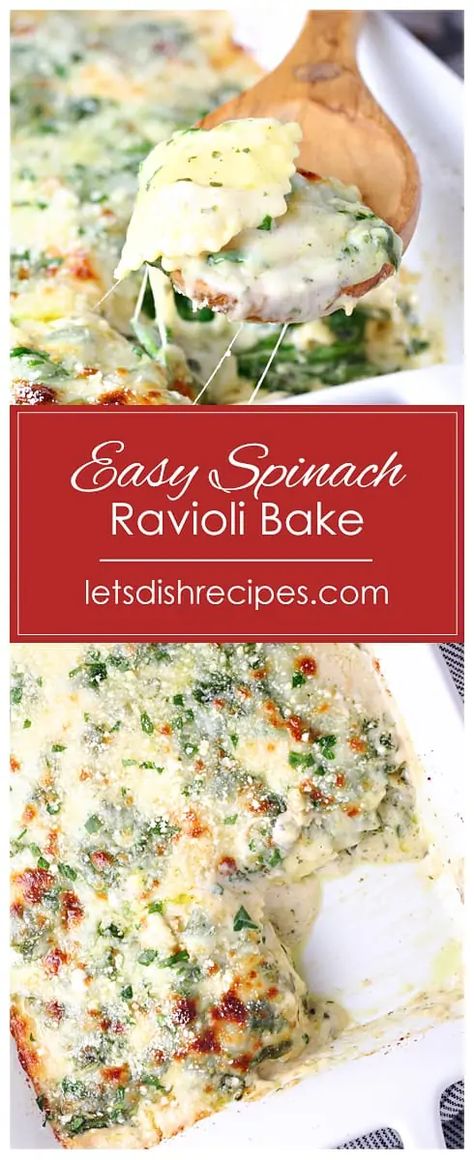 Ravioli Casserole Recipes, Ravioli Bake Recipe, Ravioli Dinner Ideas, Cheese Ravioli Recipe, Pesto Ravioli, Baked Ravioli Recipe, Ravioli Recipes, Spinach And Ricotta Ravioli, Pasta Ravioli