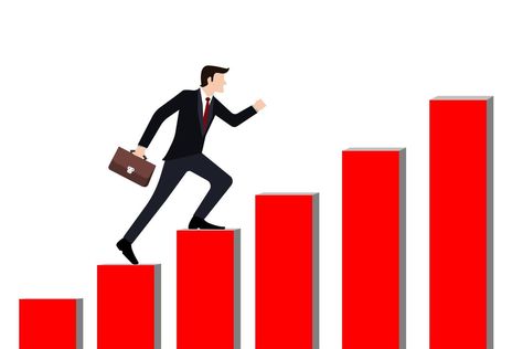 Businessman steps up stairs according to level. concept of self-improvement and growth to career success. Choosing path to successful business goals. vector illustration Finance Illustration, Success Poster, Up Stairs, Entrepreneurial Skills, Statistical Analysis, Path To Success, Career Success, Career Path, Successful Business