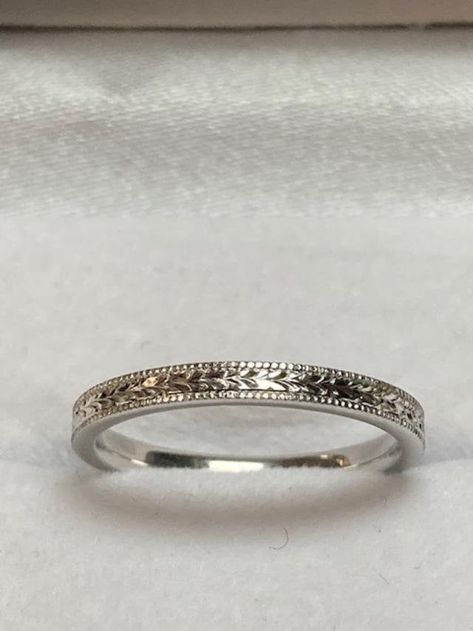 10K 14K 18K SOLID WHITE GOLD or PLATINUM WEDDING BAND Ring Width : 2.25mm Finish : Shiny Finish Fit : Comfort Fit Size: 4-12 Also Available in White, Yellow or Rose Gold and 10K -14K - 18K - Platinum Please let us know your exact size after ordering. All rings are available in full, half or quarter sizes. Please Contact Us for Larger Sizes AT TALLIE JEWELRY, WE OFFER: -A WIDE SELECTION OF MENS & WOMENS WEDDING BANDS AT LOWEST PRICES. -DIRECT MANUFACTURER FROM NEW YORK -GREATEST QUALITY -EXCE Hand Engraved Wedding Band, Mens Wedding Bands White Gold, Hand Engraved Rings, Textured Wedding Band, Rings Hand, Promise Rings For Guys, Wedding Band Engraving, Engraved Wedding Rings, Platinum Wedding Band