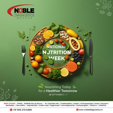 NATIONAL NUTRITION WEEK #healthyeating#healthylifestyle#nationalnutritionweek#noblediagnostics #noblelabskannur #noble National Nutrition Week, Health Day, Creative Food, Healthy Lifestyle, Healthy Eating, Nutrition, Health, Quick Saves