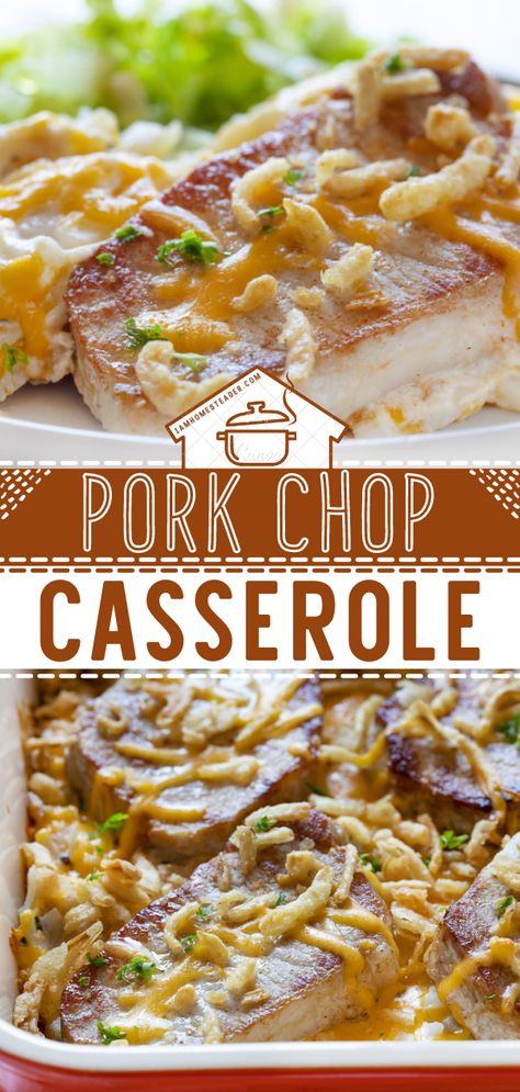 Pork Chop Potato Casserole, Pork Chop Casserole, Dinner Pork, Center Cut Pork Chops, Low Carb Cheesecake Recipe, Cheesy Hashbrowns, Pork Soup, Frozen Potatoes, Sunday Dinner Recipes