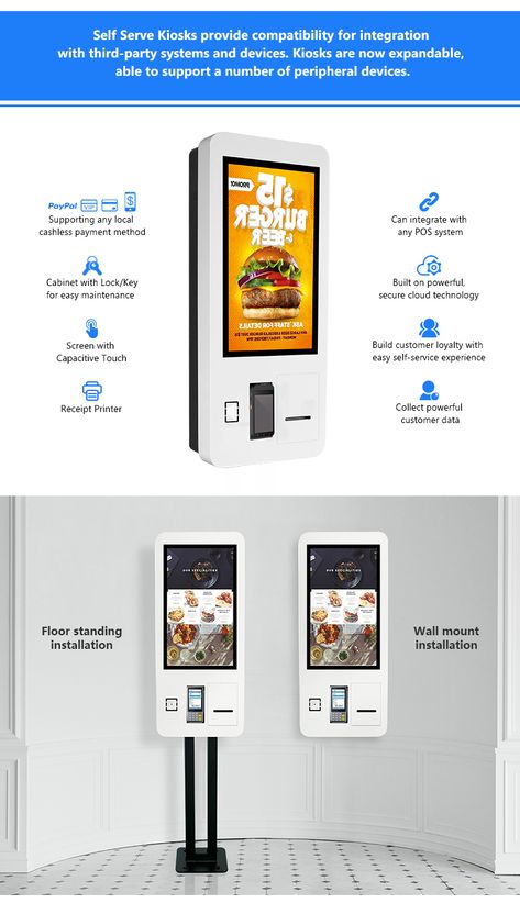 27 inch fast food restaurant ordering machine kiosk self service checkout kiosk with payment function Self Checkout Kiosk, Touchscreen Kiosk, Kiosk Machine, Food Vending Machines, Self Checkout, Digital Kiosk, Catalogue Layout, Restaurant Order, Kiosk Design