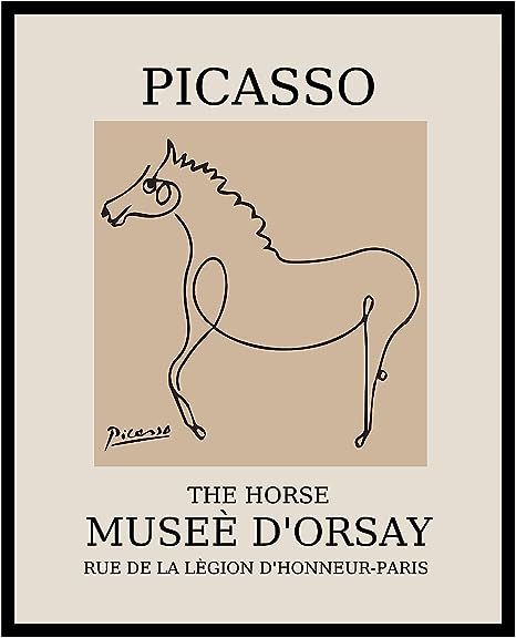 Amazon.com: Poster Master Vintage Picasso Poster - Retro Minimalist Print - 8x10 UNFRAMED Wall Art - Gift for Artist, Friend - Horse, Line Drawing, Sketch, Abstract - Wall Decor for Living Room, Bedroom: Posters & Prints Minimalist Horse Art, Horse Line Drawing, Equine Logos, Picasso Poster, Minimal Wall Decor, Gift For Artist, Retro Minimalist, Horse Posters, Abstract Horse