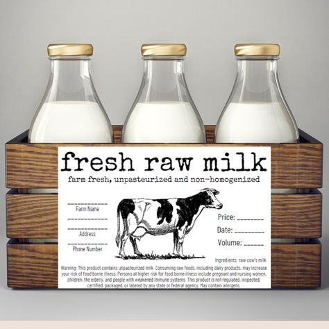 Farm Fresh Raw Milk Dairy Stickers | Casper Creek Farms Milk Label, Milk Dairy, Milk Products, Dairy Milk, Farm Fresh, Goat Milk, Raw Food Recipes, Pick One, Personal Touch