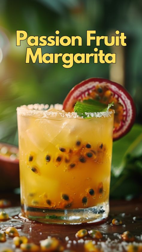 Passion Fruit Margarita Fruit Margarita Recipe, Passion Fruit Margarita Recipe, Sweet Martini, Passion Fruit Puree, Passion Fruit Mojito, Strawberry Martini, Passion Fruit Margarita, Fruit Margarita, Flavored Margaritas