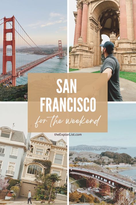 THE BEST ITINERARY FOR A 3 DAY WEEKEND GETAWAY! Curious what to do on a weekend in San Francisco, California? Read here for our guide to this enchanting city! Weekend In San Francisco, 3 Day Weekend, California San Francisco, Lombard Street, Muir Woods, Redwood Tree, Romantic Getaway, Sea Lion, Coastal Towns