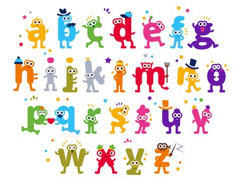 Alphabet Character Design, Kids Typography, Alphabet Characters, Letras Cool, Learn Alphabet, French Alphabet, Biology Projects, Funny Characters, Typography Images