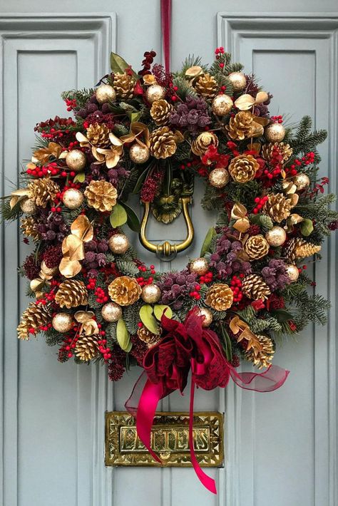 Autumn Wreaths For Front Door, Rooms Ideas, Christmas Front Doors, Christmas Door Wreaths, Xmas Wreaths, Merry Christmas To You, Christmas Door Decorations, Autumn Wreaths, Merry Little Christmas