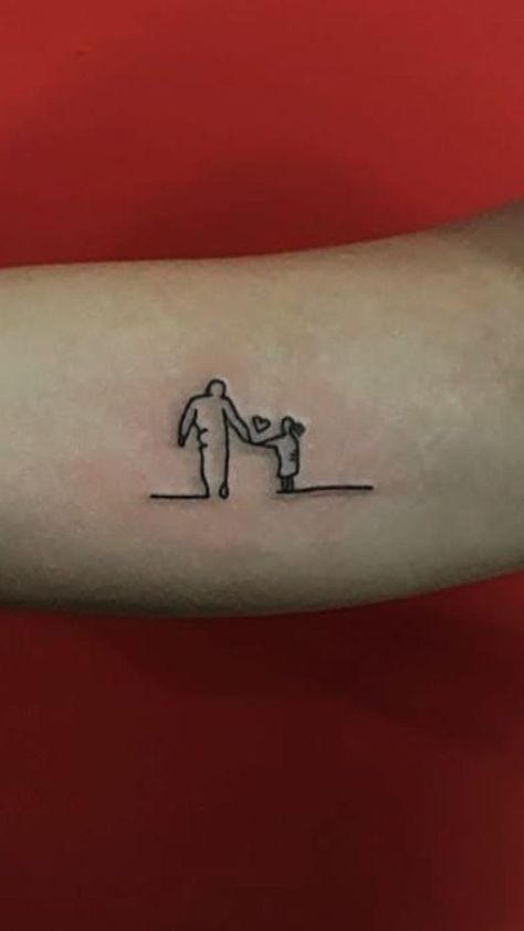 Tattoos About Absent Fathers, Tattoos To Get For Your Grandfather, Tattoo Ideas Father Daughter, Dad Daughter Matching Tattoo Ideas, Fathers Tattoo For Daughter, Father Tribute Tattoo, Meaningful Father Daughter Tattoos, Tatto Ideas For Dead Father, Daddy Tattoos For Daughter My Dad Tat