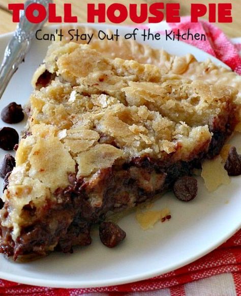 Toll House Pie, Kentucky Derby Pie Recipe, Tollhouse Pie, Derby Pie Recipe, Kentucky Derby Pie, Chocolate Chip Cookie Pie, Derby Pie, Gooey Chocolate Chip Cookies, Toll House