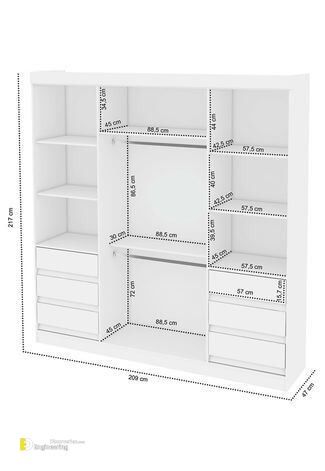 45 Standard Dimensions Of Furniture - Engineering Discoveries Ikea Closet Organizer, Wardrobe Dimensions, Bedroom Closet Doors, Ikea Wardrobe, Ikea Closet, Bedroom Cupboards, Bedroom Cupboard, Closet Design Layout, Open Closet