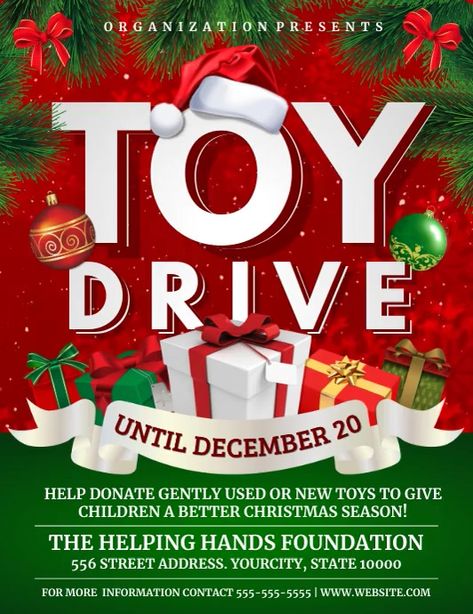 Christmas Donation Poster, Christmas Toy Drive Flyer, Toy Drive Flyer, Donation Poster, Christmas Toy Drive, Toy Donation, Christmas Charity, Fundraiser Event, Fundraiser Flyer