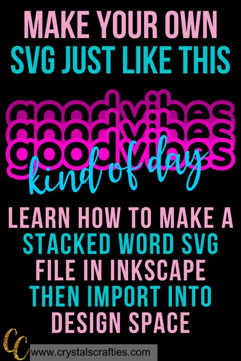 How to make your own Stacked Word SVG file in Inkscape Stacked Font Design, Fonts For Commercial Use, Cricut Business, Craft Retreat, Inkscape Tutorials, Computer Literacy, Business Fonts, Font Ideas, Cricut Tips