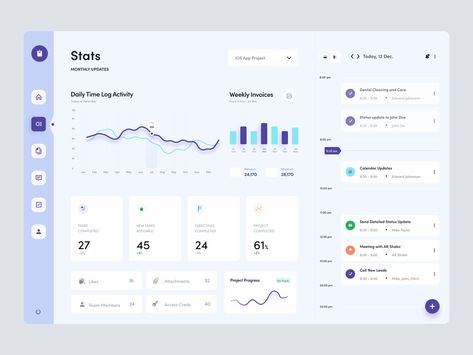 Project Management Dashboard UI Exploration by AR Shakir for Getnextdesign on Dribbble Dashboard Design Template, Project Management Dashboard, Software Ui Design, Business Dashboard, Project Dashboard, Dashboard Interface, Ui Design Dashboard, Web Dashboard, Data Dashboard