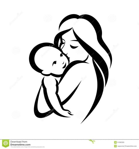 Mother And Baby  Symbol - Download From Over 55 Million High Quality Stock Photos, Images, Vectors. Sign up for FREE today. Image: 51392320 Mother And Baby Tattoo, Silhouette Sketch, About Mother, Baby Silhouette, Silhouette Tattoos, Mother Tattoos, Tattoo For Son, Mother Art, Baby Tattoos