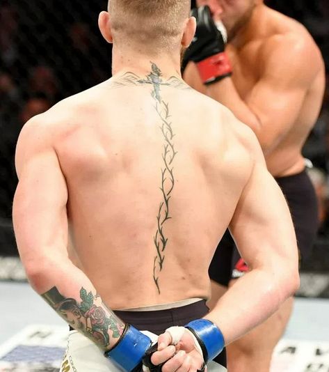 Mcgregor Back Tattoo, Mc Gregor Tattoo, Conor Mcgregor Back Tattoo, Conor Mcgregor Tattoo, Tattoo Ideas Males, Connor Mcgregor, Neck Tattoo For Guys, Spine Tattoos For Women, Back Tattoos For Guys