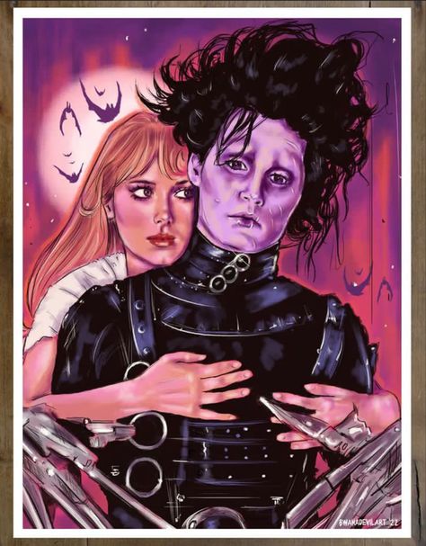 Edward Scissorhands Art, Edward And Kim, Miss Argentina Beetlejuice, Twin Peaks Print, Jason Voorhees Art, Freddy Krueger Art, Dracula Art, Twin Peaks Art, Frankenstein Art