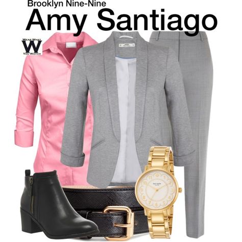 Brooklyn Nine-Nine by wearwhatyouwatch on Polyvore featuring Miss Selfridge, Hobbs, Office, Kate Spade, H&M, television and wearwhatyouwatch Amy Santiago Outfits, Business Formal Outfit, Kate Spade Office, Melissa Fumero, Characters Outfits, Amy Santiago, Brooklyn 99, Fashion Things, Pant Suits