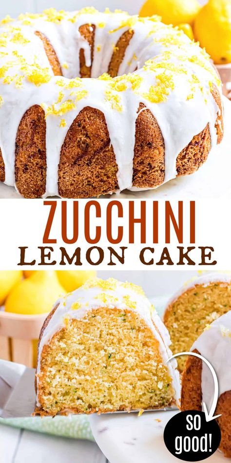 Moist Chocolate Zucchini Cake, Lemon Zucchini Cake, Gooey Desserts, Zucchini Desserts, Garden Zucchini, Zucchini Cakes Recipe, Zucchini Recipes Dessert, Lemon Zucchini Bread, Cake Design Ideas