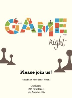 Game Night Invitation - Free & Premium Online Invites Game Night Invitations Template Free Printable, Game Night Invitations Template, Game Night Invitations, Game Night Invitation, Template Free Printable, Invitations Template, Online Invitations, Invite Friends, Templates Printable Free