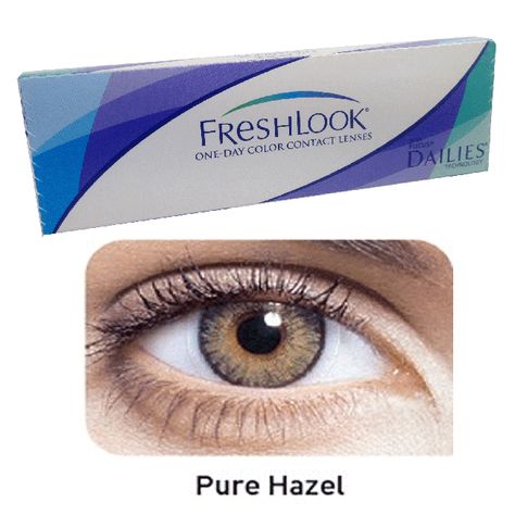 Freshlook One Day Color Contact Lenses Pure Hazel 10 Packs (USD 14.95) Pure Hazel Contacts, Daily Contact Lenses, Hazel Contacts, Best Contact Lenses, Best Colored Contacts, Green Contacts Lenses, Colored Eye Contacts, Prescription Colored Contacts, Green Contacts