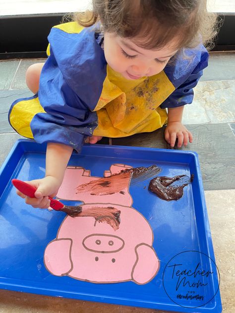 Using chocolate pudding Muddy Pig Craft, Muddy Pigs, Pig Crafts, Preschool Class, Chocolate Pudding, Coop, Preschool