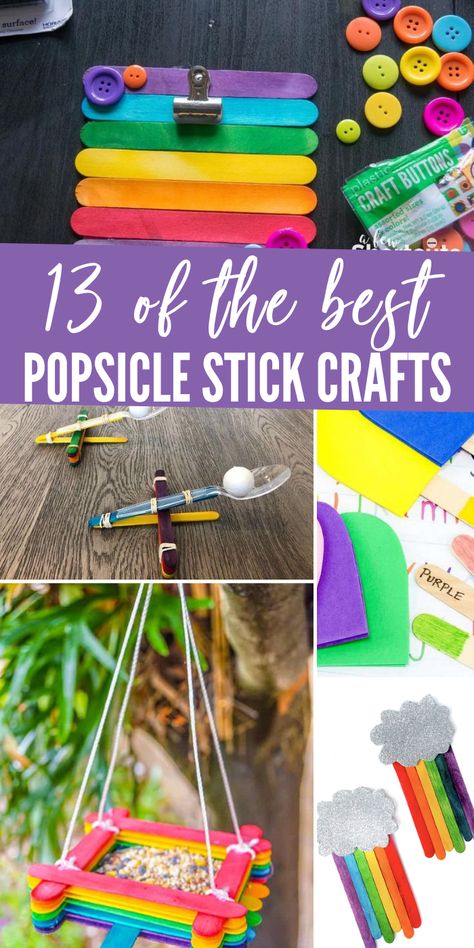 Popsicle Stick Crafts are so fun, so check out these 13 popsicle stick crafts to make and entertain yourself with! A rainy day activity! #passion4savings #craft #popsicle #stick #crafttime #forkids #easy #indoor #fun Popsicle Stick Crafts For Fathers Day, Popsicle Stick Crafts To Sell, Large Popsicle Stick Crafts, Kids Crafts With Popsicle Sticks, Things To Make With Popsicle Sticks, Lollipop Stick Crafts, Easy Popsicle Stick Crafts, Lolly Stick Craft, Popsicle Stick Coasters