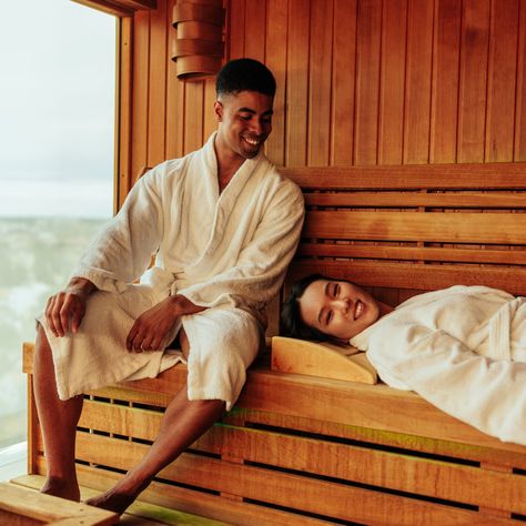 Create unforgettable moments and strengthen bonds with your loved ones in our saunas. Experience the joy of relaxation together, sharing stories and laughter while enjoying the soothing warmth. Discover the perfect way to connect and unwind with Peak Wellness saunas. 🌿💖   #PeakWellnessUSA #sauna #spa #homespa #relaxingtime #relax #wellness #pamper Spa Photoshoot Ideas, Hotel Shoot, Spa Lifestyle, Couples Spa, Spa Colors, Nordic Lifestyle, Dating Ideas, Dance Photography Poses, Outdoor Spa