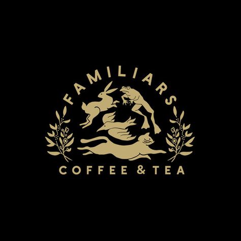 Ornate Graphic Design, Medieval Logo, Coffee Shop Logos, Coffee And Tea Shop, Moody Branding, Edgy Branding, Coffee Logos, Farm Branding, Tea Branding