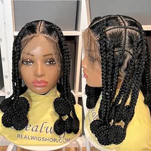 Handmade braided knotless box braids wig for black women with glueless full lace wig.with baby hair.frontal black women braided wig Cornrow Buns, Kanekalon Braiding Hair, Micro Twists, Wig For Black Women, Box Braid Wig, Braided Wigs, Box Braid, Braided Wig, Best Wigs