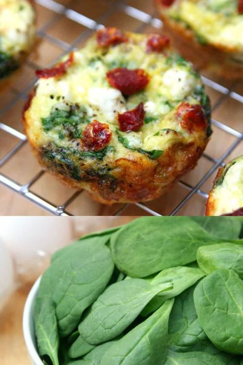 Spinach Egg Cups, Easy Breakfast Ideas Healthy, Breakfast Egg Muffin, Feta Bites, Egg Muffins Breakfast Healthy, Egg Muffin Cups, Breakfast Ideas Healthy, Tomato Egg, Egg Bites Recipe