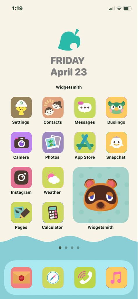 Fun Home Screen Ideas, Phone Themes Animal Crossing, Animal Crossing Home Screen Icons, Acnh Lock Screen, Animal Crossing Ipad Wallpaper, Animal Crossing Custom Wallpaper, Animal Crossing Homescreen Icons, Animal Crossing Background Iphone, Animal Crossing Phone Layout