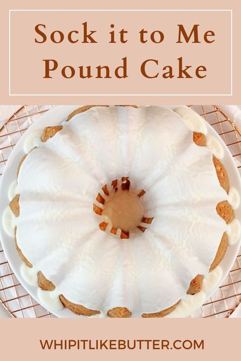 Sock It To Me Cake, Pound Cake Glaze, Sock It To Me, Easy Sweets, Sour Cream Pound Cake, Gourmet Cakes, Vanilla Glaze, Whip It, Cake Recipes From Scratch