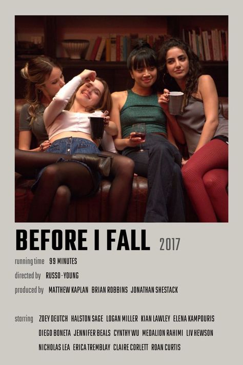 Before I Fall Movie Poster Before I Fall Movie, Tarantino Quotes, Fall Movie Poster, Poster Movie Film, Minimalist Poster Movie, Quentin Tarantino Quotes, Show Polaroid Poster, Logan Miller, Before I Fall