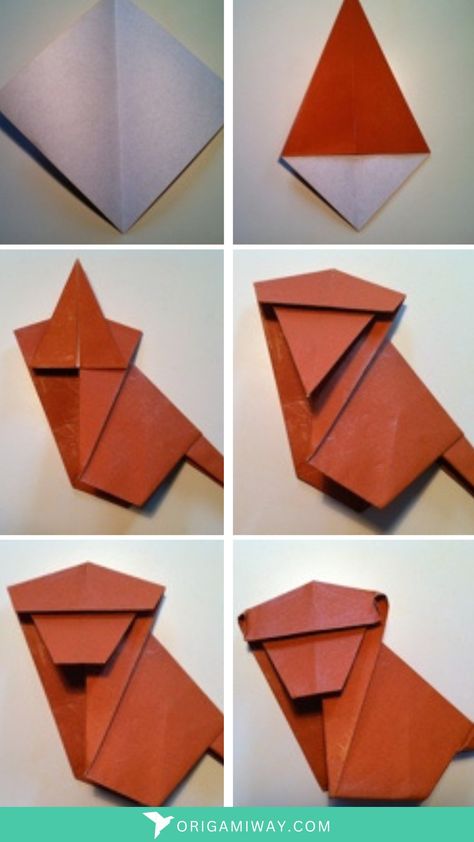 A brown origami paper monkey Origami Monkey, Origami Animals, A Monkey, How To Fold, Step By Step Guide, Easy Step, Step Guide, Origami, Step By Step