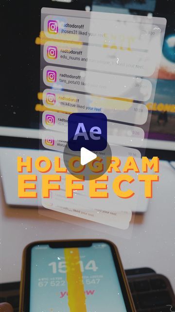 Aftereffects Motion Graphics, After Effects Edits, Hologram Tutorial, After Effects Motion Graphics Ideas, Vfx Effect, Motion Design Trends, Motion Ads, Hologram Video, Hologram Effect