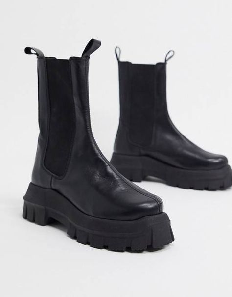 Chunky Sole Boots, Chunky Chelsea Boots, Cheap Boots, Botas Chelsea, Asos Curve, Leather Chelsea Boots, Chunky Boots, Chelsea Boot, Lace Up Boots