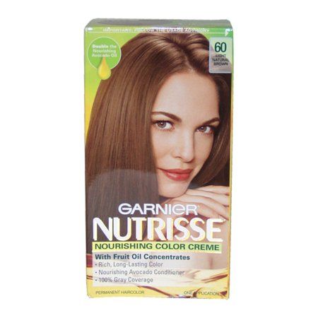 Garnier Nutrisse Nourishing Color Creme #60 Light Natural Brown - 1 Application Hair Color Olia Hair Color, Garnier Color Sensation, Short Light Brown Hair, Teal Hair Color, Natural Brown Hair, Hair Color Chocolate, Dyed Red Hair, Teal Hair, Hair Color Cream