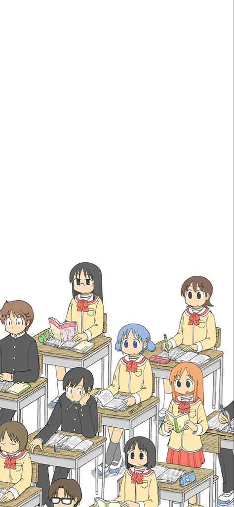 Nichijou Wallpaper Iphone, Nichijou Widgets, Nichijou Poster, Nichijou Wallpapers, Adventure Time Comics, Azumanga Daioh, Anime Canvas Art, Ordinary Life, Anime Backgrounds Wallpapers