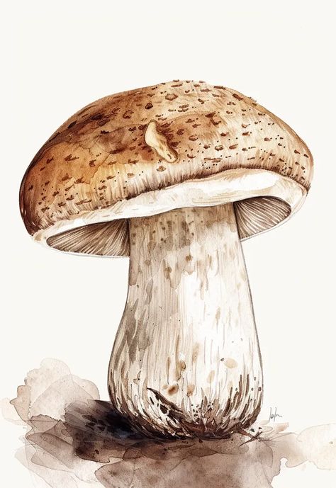 ->> more details in ai-img-gen.com Autumn Watercolor Illustration, Mooshroom Art, Mushroom Painting Ideas On Canvas, Mushroom Watercolor Paintings, Mushroom Artwork, Mushrooms Illustration, Spotted Mushroom, Mushroom Watercolor, Autumn Mushrooms