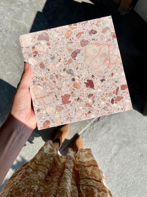 Pink Terrazzo Tile, Brown Terrazzo, Terrazzo Pink, Vancouver House, Pink Terrazzo, Pretty Tiles, Exterior Tiles, Interior Tiles, Terrazzo Tile