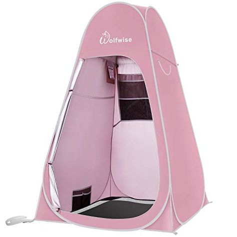 WolfWise Pop up Shower Privacy Tent Portable Changing Room Outdoor Bathroom Toilet Shower Shelter for Camping, Hiking, Beach. For product & price info go to:  https://all4hiking.com/products/wolfwise-pop-up-shower-privacy-tent-portable-changing-room-outdoor-bathroom-toilet-shower-shelter-for-camping-hiking-beach/ Outdoor Bathroom Toilet, Camping Toilet Tent, Beach Toilet, Shower Privacy, Toilet Tent, Pink Toilet, Camping Gear Survival, Camping Toilet, Shower Tent