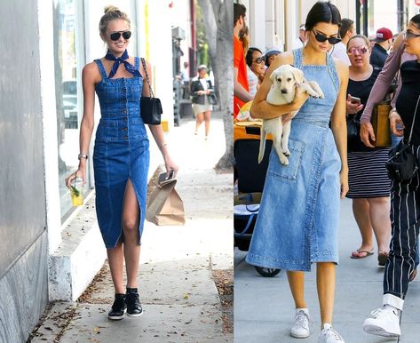 Denim Midi Dress Outfit, Denim Dress Outfit Fall, Denim Dress Outfit, Midi Dress Outfit, Cool Denim, Jeans Street Style, Celebrity Style Inspiration, Denim Midi Dress, Midi Denim