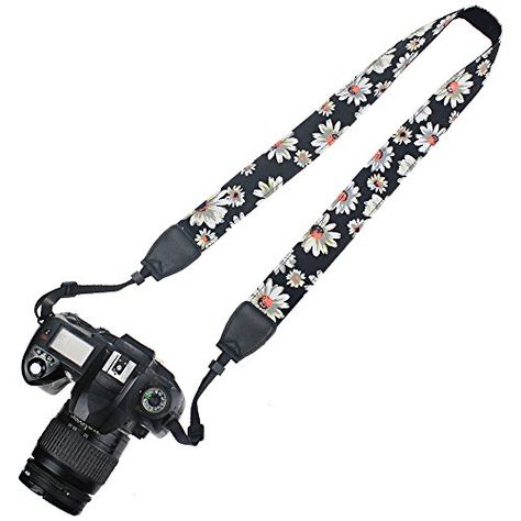 Elvam Camera Neck Shoulder Belt Strap for DSLR  SLR  Nikon  Canon  Sony  Olympus  Samsung  Pentax ETC  Black Flower Floral * Continue to the product at the image link.Note:It is affiliate link to Amazon. Camera Neck Strap, Digital Camera Accessories, Shoulder Belt, Photo Bag, Types Of Cameras, Canon Camera, Camera Strap, Instant Camera, Black Flower