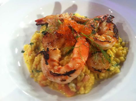 Seafood Risotto with Saffron and Pernod - lyndeymilan.com Saffron Seafood Risotto, Lemon Risotto, Seafood Risotto, Gourmet Food Plating, Saffron Threads, Its Christmas Eve, Fish Stock, Risotto Recipes, Mini Cheesecakes