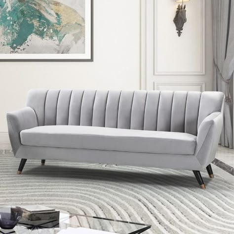 Grey Velvet Sofa, Luxury Sofa Design, Corner Sofa Design, Quilted Sofa, Modern Sofa Designs, Simple Sofa, Canapé Design, Living Room Sofa Design, Sofa Set Designs